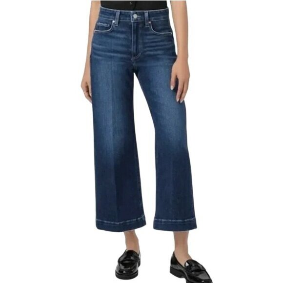 PAIGE Genesee Crop WIde Leg Medium Washed Jeans Women Size 30 Women - Picture 1 of 9